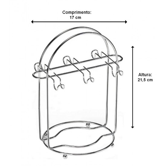 Suporte Para 6 Xicaras De Café Cromado
